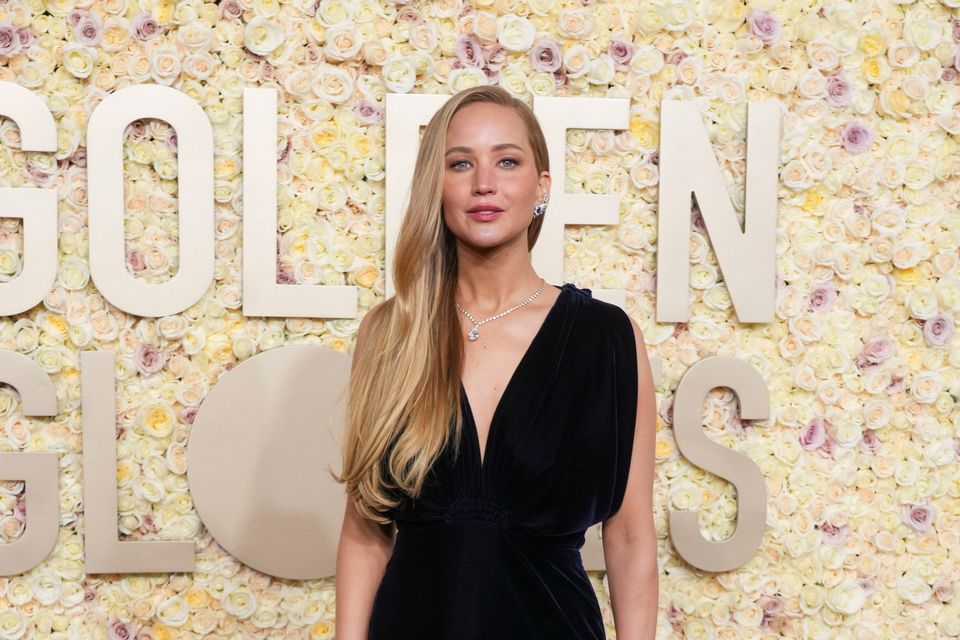 Jennifer Lawrence arrives at the 81st Golden Globe Awards on Sunday, Jan. 7, 2024, at the Beverly Hilton in Beverly Hills, Calif. (Photo by Jordan Strauss/Invision/AP)