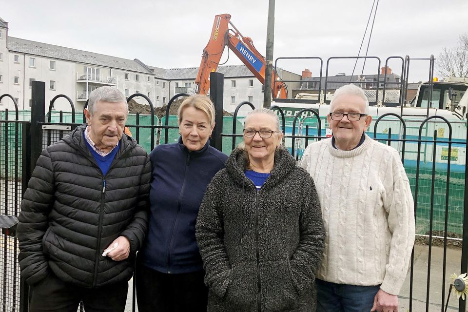 Temple House residents Charlie Gillard, Margaret McCarty, Paddy and Bridget Harris outside their homes