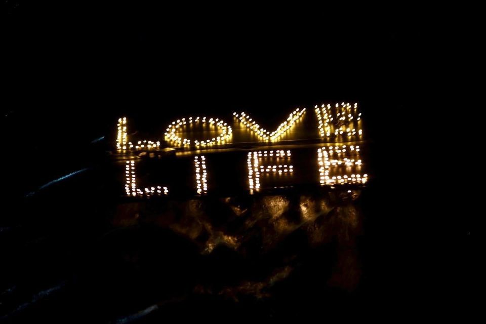 A Love Life sign on display during a previous Darkness Into Light walk in Inistioge, Co Kilkenny.