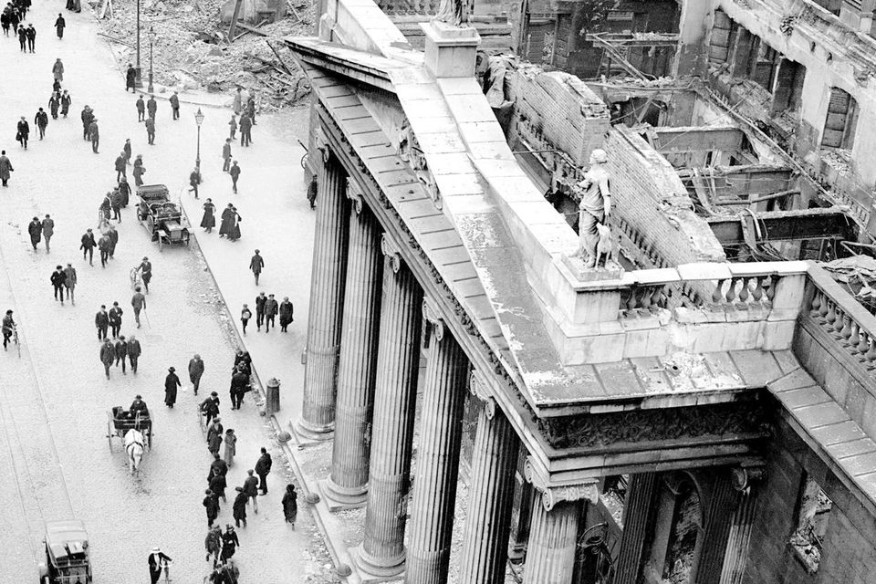 File photo dated 11/05/1916 of the ruins of the General Post Office viewed from the top of Nelson's Column , Dublin as rebels, proclaiming an Irish Republic, seized control of the building on the 24th April as a trove of  rarely-seen photographs lays bare the utter carnage wreaked on Dublin during the tumultuous Easter Rising 100 years ago this weekend. PRESS ASSOCIATION Photo. Issue date: Wednesday March 23, 2016. See PA story IRISH 1916. Photo credit should read: PA/PA Wire