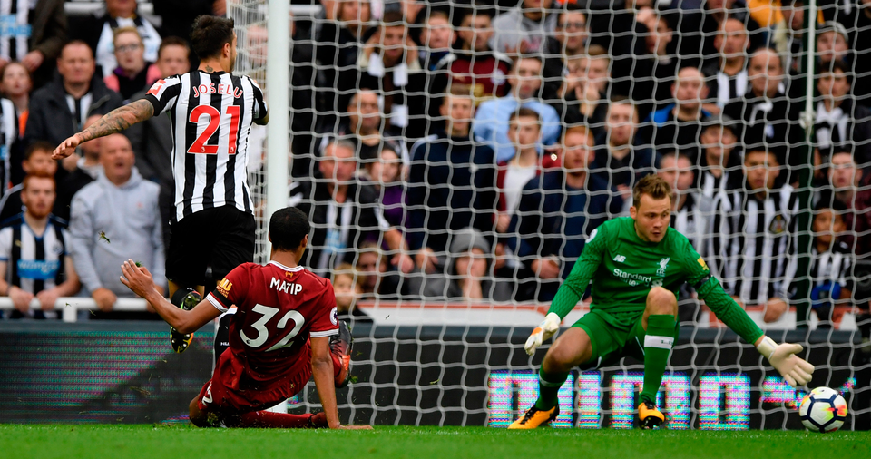 Joselu of Newcastle United scores his sides first goal. Photo: Getty Images