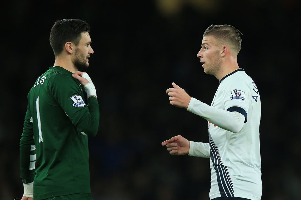 Hugo Lloris, left, and Toby Alderweireld, right, will miss Sunday's game against Crystal Palace