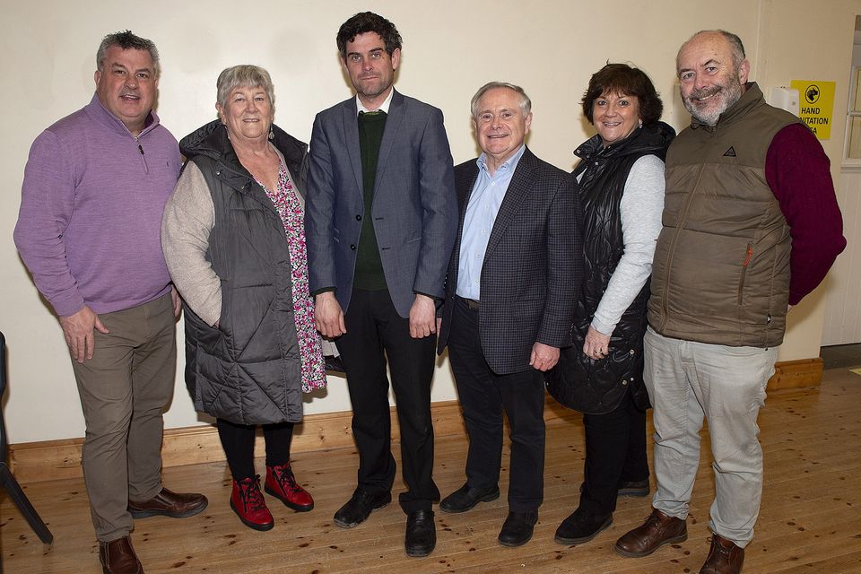 Pictured at the launch of Labour Party local election candidate Damien Corish's election campaign Kilrane Rosslare Harbour Community Centre on Wednesday evening were Cllr George Lawlor, Bernie Mullen, Damien Corish, Brendan Howlin TD, Catherine Walsh, Joe Ryan. Pic: Jim Campbell