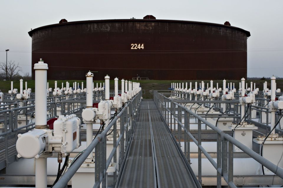 A crude oil storage facility in Oklahoma, US. Photo: Daniel Acker/Bloomberg