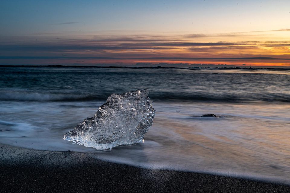 Ice on Diamond Beach. PA Photo/Renato Granieri.