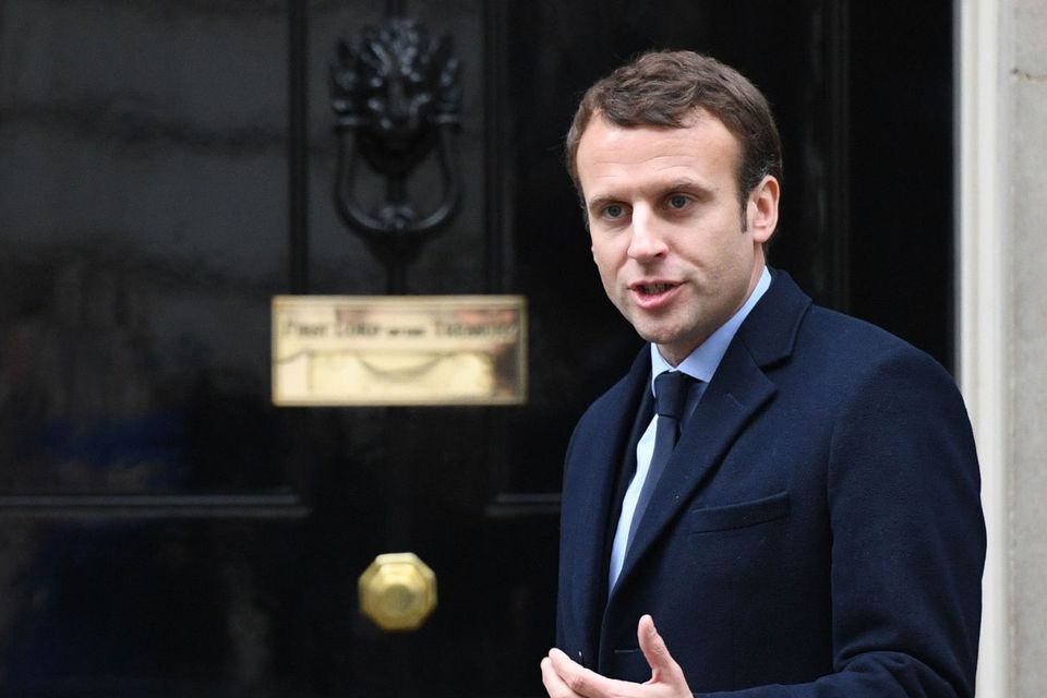 Emmanuel Macron was economy minister at the time and used the trip to promote French technology start-ups