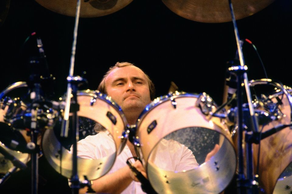 The Genesis musician, pictured here in concert in 1986, is responsible for the most famous drum roll in history, the powerhouse fill from In The Air Tonight. Photo: Getty Images