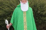 thumbnail: Mossy O' Sullivan was St. Patrick at the Newmarket Parade. Photo by Sheila Fitzgerald