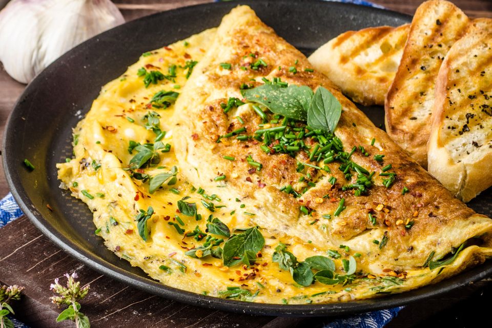 Omelette with spinach