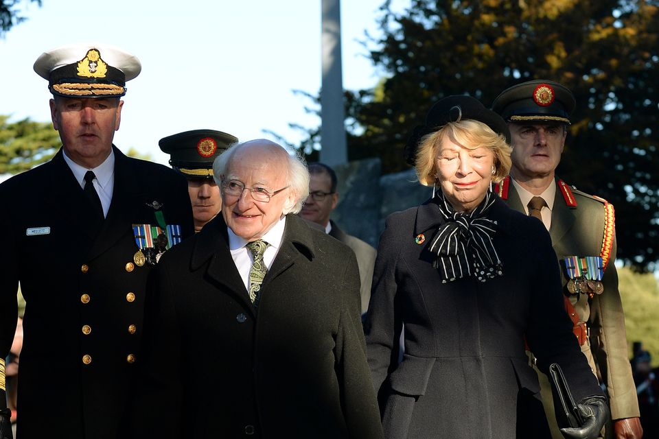 President Michael D. Higgins and wife Sabina after the Armistice Day commemoration ceremony
Picture: Caroline Quinn