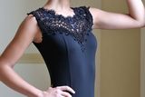thumbnail: Thalia Heffernan wearing a Maxine Black Jersey Gown with black lace jewelled neckline detail at €3,995 at the launch of the Louise Kennedy Art Deco inspired Autumn/Winter 2013 Collection at The Hugh Lane Gallery
Picture Colin Keegan, Collins Dublin.