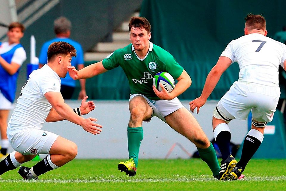 Conor O'Brien of Ireland in action during the World Rugby U-20 Championships Final match between Ireland and England at AJ Bell Stadium in Salford, England. Photo by Matt McNulty/Sportsfile
