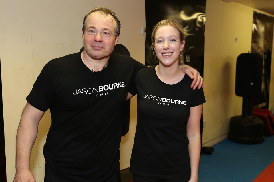 Amy Mulvaney with trainer Patrick Cumiskey training like Jason Bourne