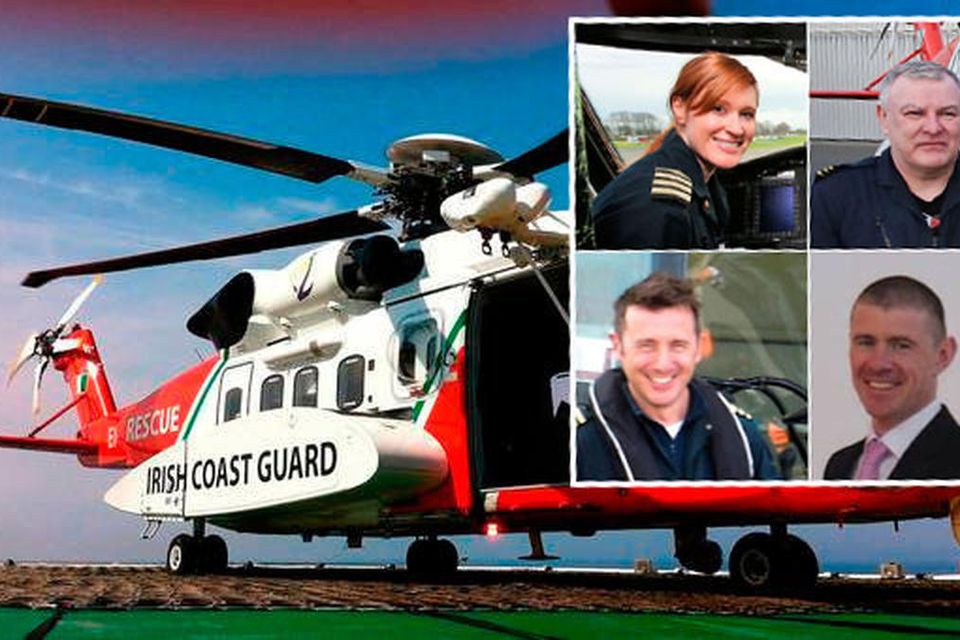 The four Coast Guard members on board Rescue 116: Dara Fitzpatrick, Paul Ormsby, Mark Duffy and Ciarán Smith.