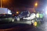thumbnail: The scene of a five car crash on the M50 last night