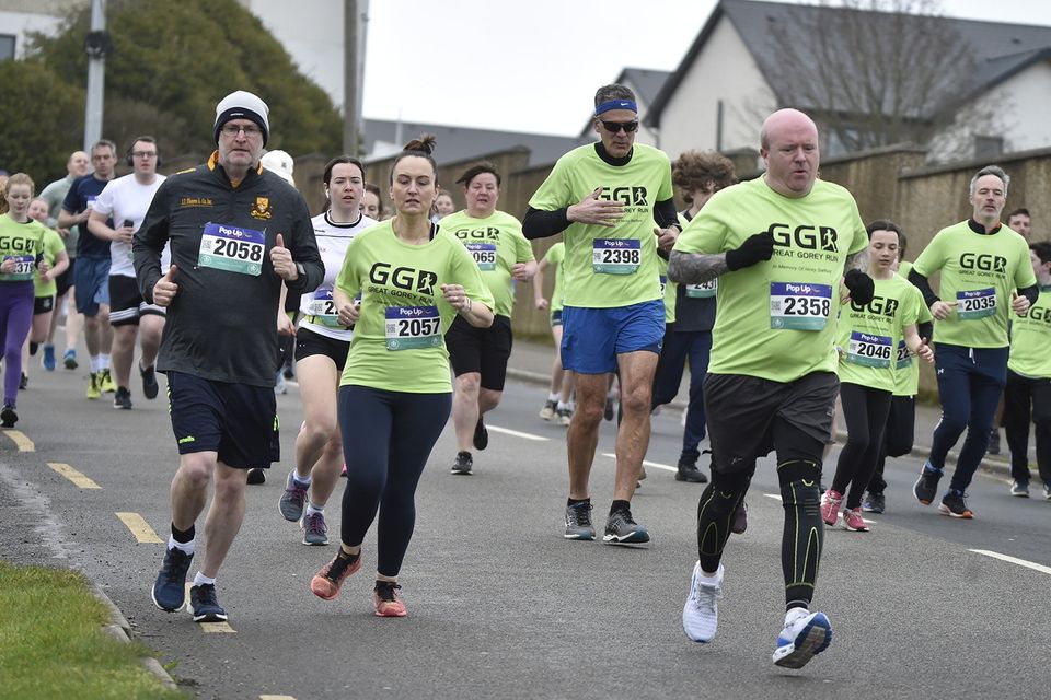Runners in the 5k during the Great Gorey Run in memory of Nicky Stafford on Sunday morning. Pic: Jim Campbell