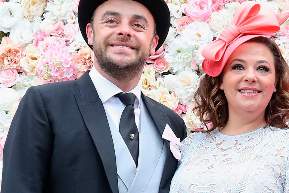 Support: Ant and his wife Lisa Armstrong