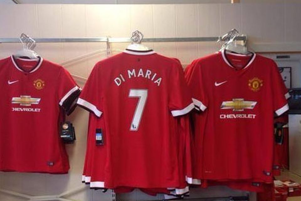 Angel Di Maria will wear the number seven jersey at Manchester United
