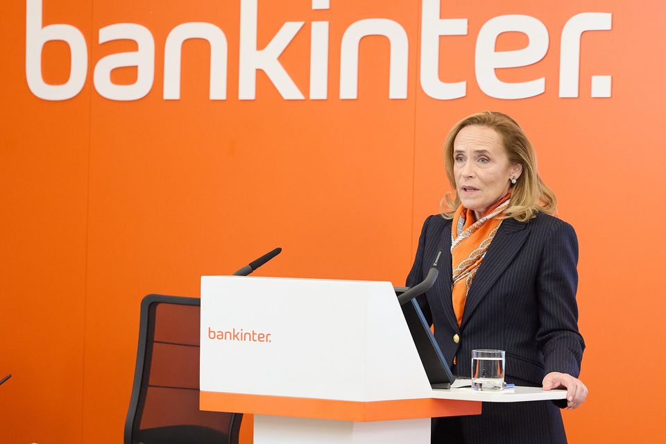 Bankinter CEO Maria Dolores Dancausa at a briefing in Madrid last week to announce quarterly profits of €201m. Photo: Getty