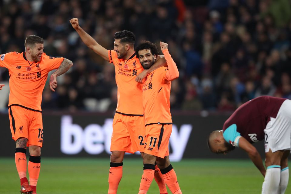 Liverpool romped to a 4-1 win at West Ham