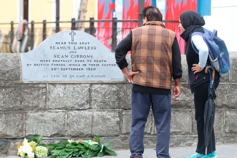 A plaque in Balbriggan recalls the centenary of the sacking of the town by British soldiers