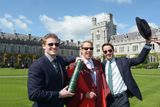 thumbnail: William Clay Ford Jr, executive chairman of the Ford Motor Company, with his sons Will and Nick following the conferring of an honorary doctorate at UCC last week.