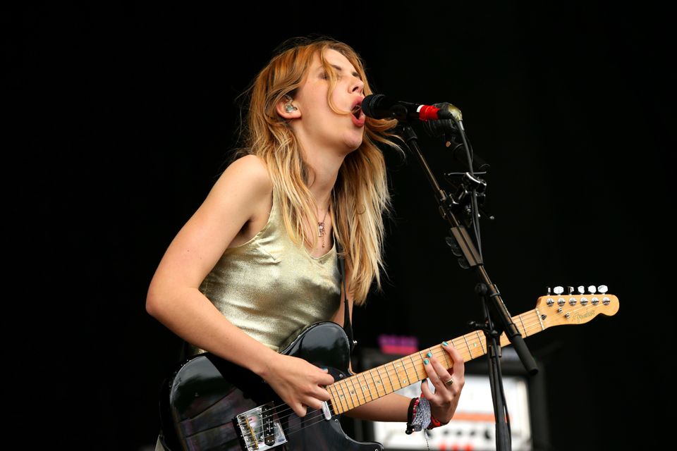 Ellie Rowsell of Wolf Alice performs on the Pyramid Stage