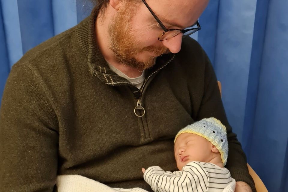 John Connell with his baby son Teddy