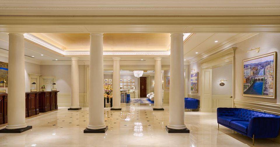 The hotel's remodelled lobby area
