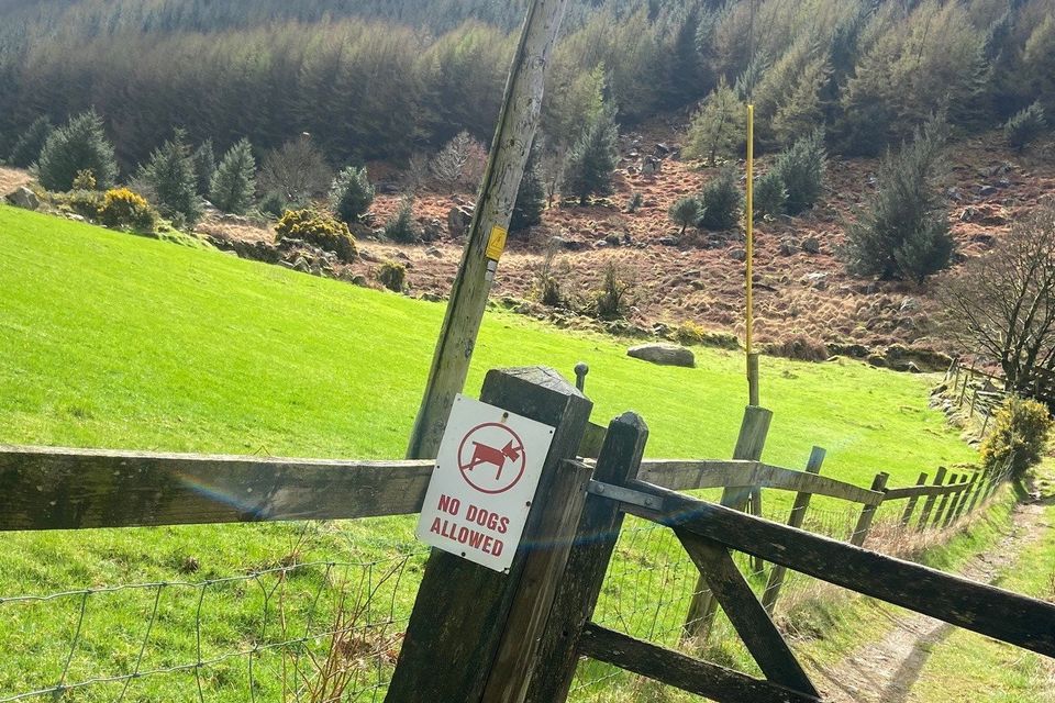 A sign advising that the Glenmalure Zig-Zag trail is closed to the public.