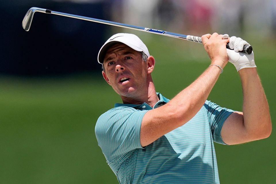 Rory McIlroy during a practice round for the PGA Championship at Quail Hollow. Photo: David J Phillip / AP