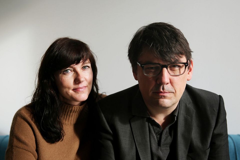 Graham Linehan and his wife Helen attend an Amnesty International event in Belfast calling for a change to Ireland's strict abortion laws