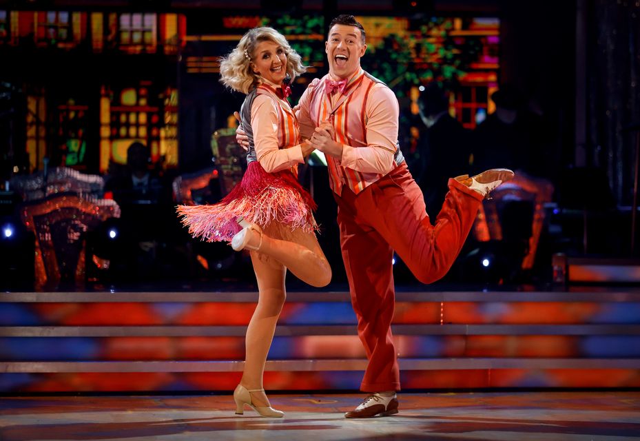 Kaye Adams performed the Charleston with professional partner Kai Widdrington before being voted off the celebrity dance competition (Guy Levy/BBC/PA)