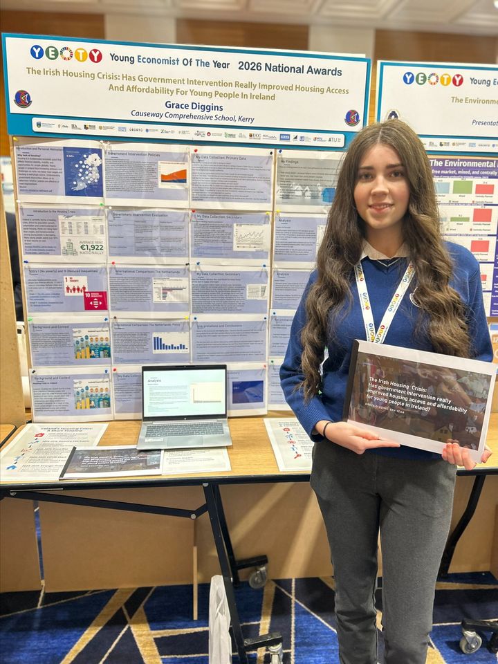 Kerry student gets gold medal project at Young Economist of the Year for project on housing crisis