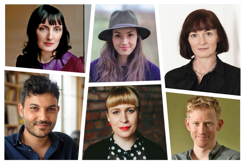 Clockwise from top left: Sinéad Gleeson, Elisa Shua Dusapin, Cathy Sweeney, Colin Barrett, Jan Carson and Ferdia Lennon