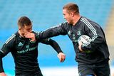 thumbnail: Scott Penny, right, and Luke McGrath during a Leinster Rugby captain's run at the RDS Arena in Dublin. Photo by Harry Murphy/Sportsfile