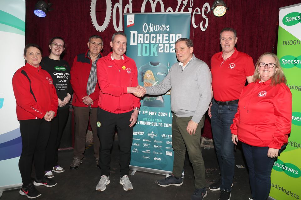 DDAC members at the launch of the Drogheda 10k with Brian Browning of main sponsors Odd Mollies. 