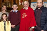 thumbnail: Eoin Cowman with Mary, Aoife and Brian Cowman and the V Rev. Joseph Power PP.