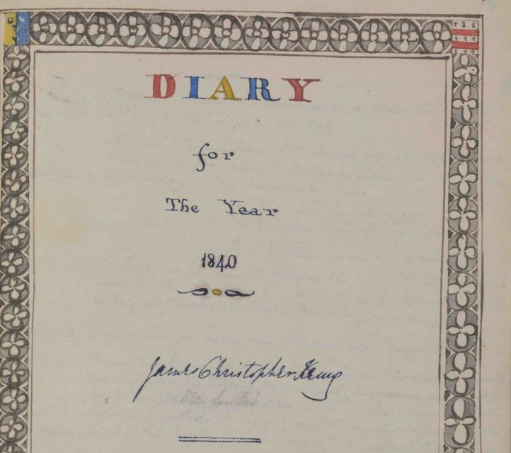 Front page of James Christopher Kenney's diary