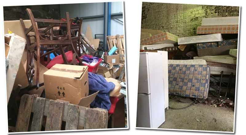Mattresses and furniture stored in a warehouse in Bray, Co Wicklow
