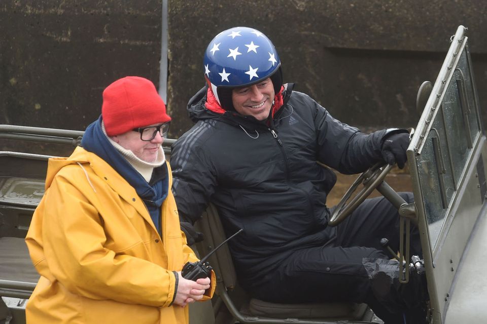 Top Gear presenters Chris Evans, left, and Matt LeBlanc filming for the new series in Blackpool