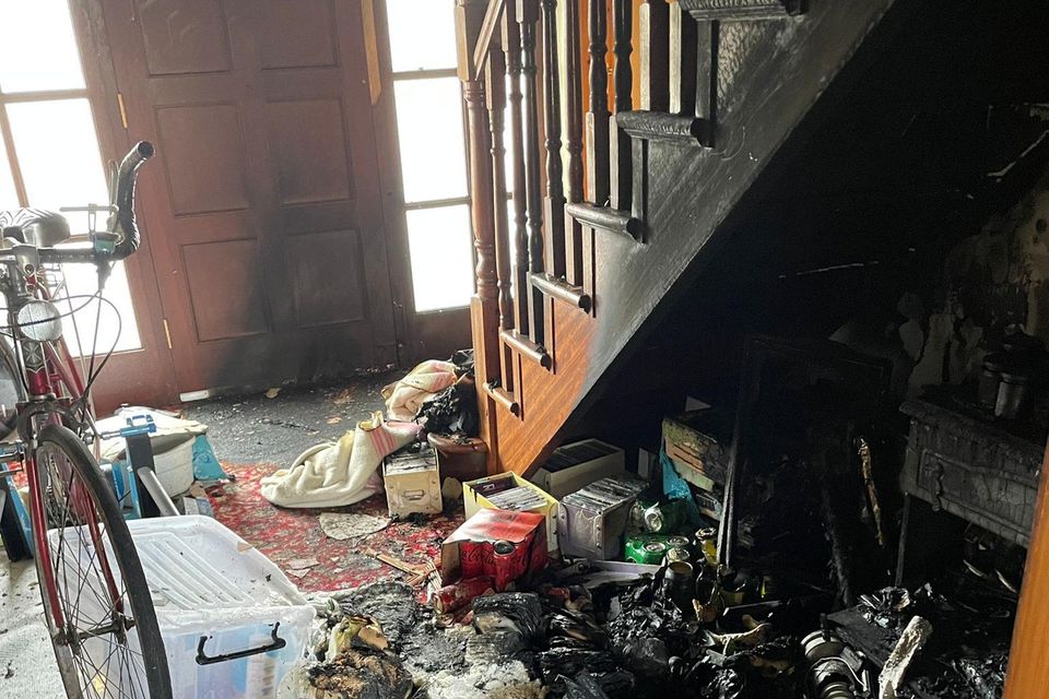 'The whole stairs was on fire and there was stuff piled up under the stairs in flames,' said one of the victims, a farmer in his 60s. Photo: Conor Feehan