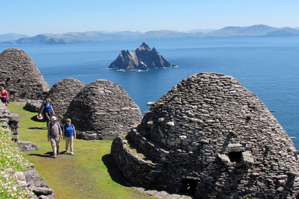 The famous beehive huts on Skellig Michael that are now being recreated at Pinewood Studios