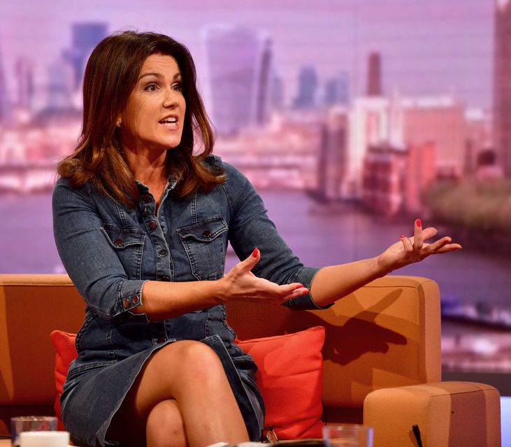 Susanna Reid co-hosts Good Morning Britain with Morgan (Jeff Overs/BBC/PA)