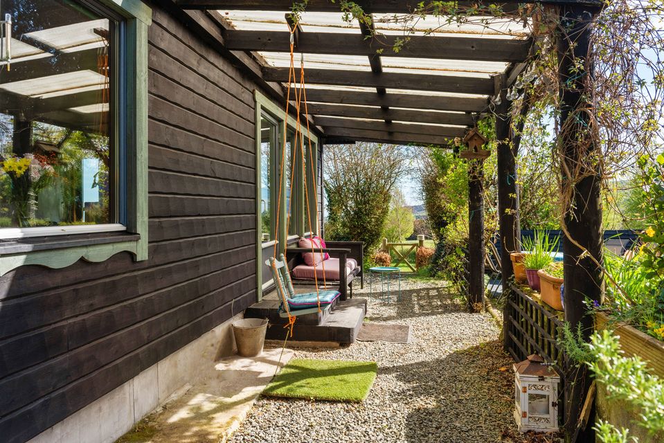 The covered seating area