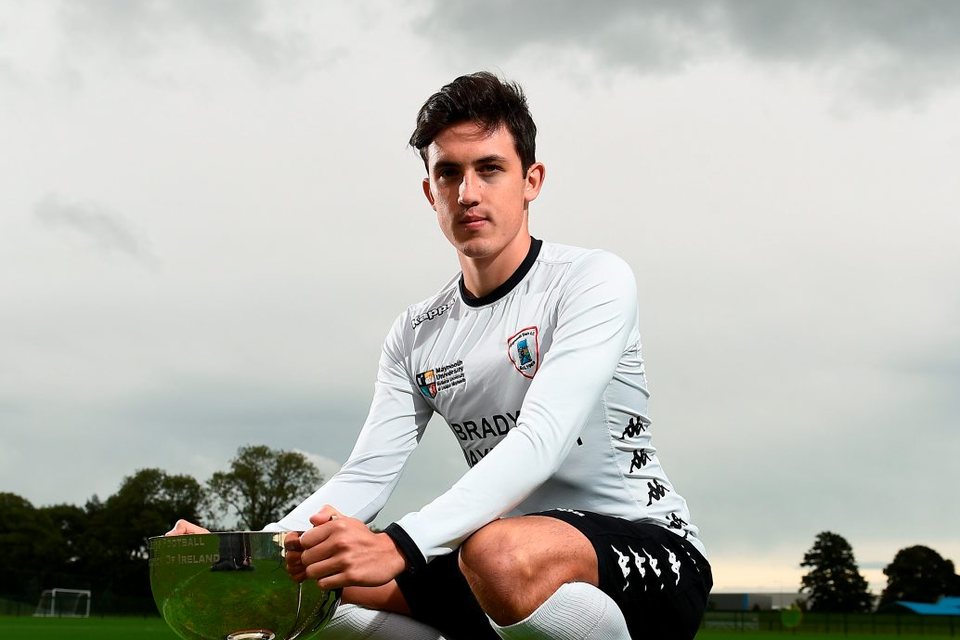 Jamie McGrath, pictured at the launch of the FAI Third Level Season, has benefitted from Pat’s partnership with NUI Maynooth. Photo: Sportsfile