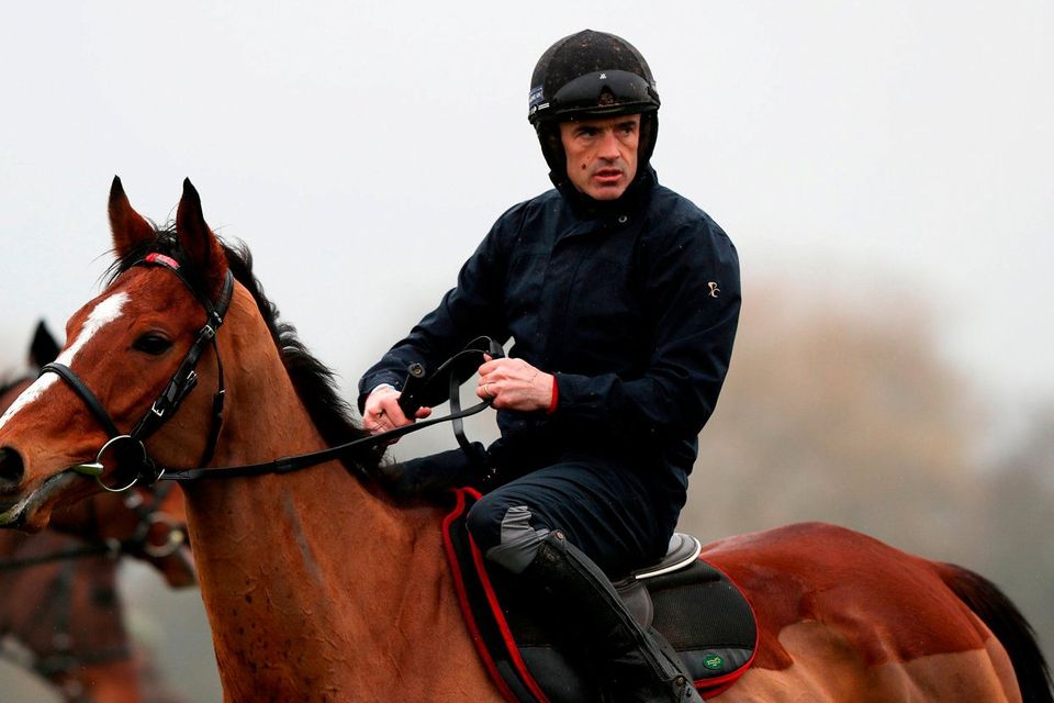 Jockey Ruby Walsh with Faugheen during a preview day ahead of the 2018 Cheltenham Festival meeting