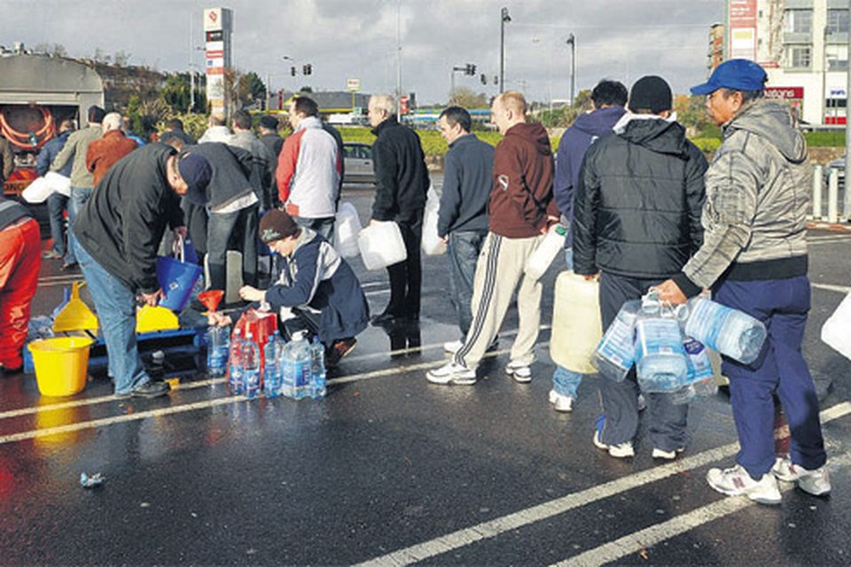Residents queue for drinking water in Cork city