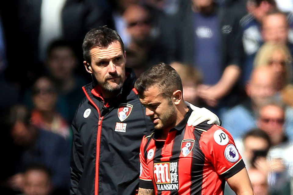 Midfielder Jack Wilshere, who is on loan at Bournemouth from Arsenal, faces a spell of recovery following a fractured leg