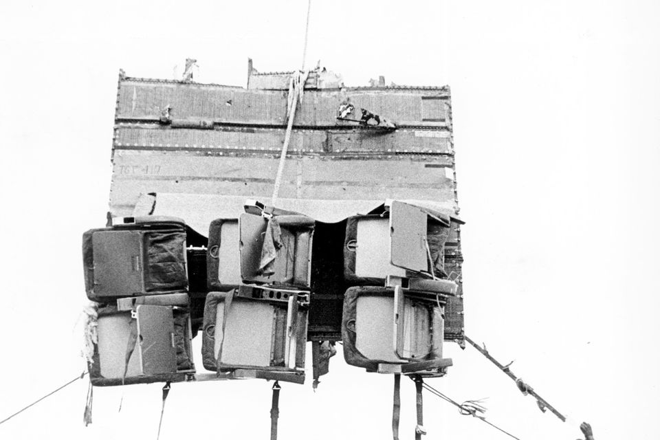 air india crash, seats from the ill-fitted plane being off loaded at cork. Pic: Ted McCarthy